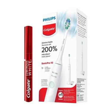 Imagem de Escova de Dente Elétrica Philips Colgate SonicPro 10 + Caneta Clareado