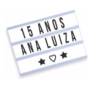 Imagem de Letreiro Quadro Led Painel Cinema A4 96 Letras Branco - OUTRAS MARCAS