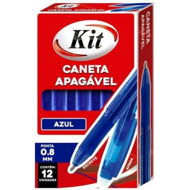 Imagem de Caneta Esferografica Apagavel Multiuso Azul Caixa - KIT