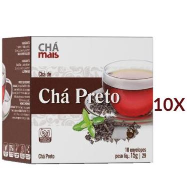 Imagem de Chá Preto Cx. com 10 Sachês Vegano, Kit 10. - Chá Mais