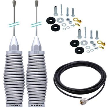 Imagem de 2 Antena Px Mola Inox Maria Mole 2,70m B-2003 Cabo 5,5m Parafusos Anti