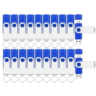 Imagem de Pen Drive EASTBULL Kit com 20 unidades de 32GB USB 2.0 e Type-C