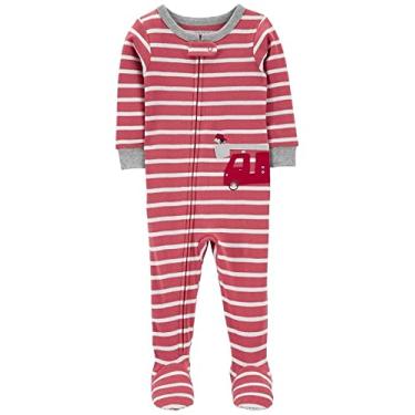Imagem de Macacão Pijama Carter's Algodão Cão Bombeiro Vermelho Menino com Zíper e Pezinho (5 Anos)