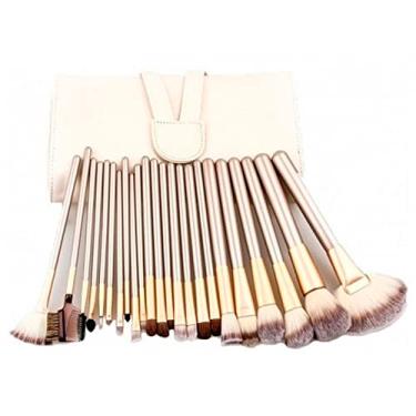 Imagem de Lm Kit Pincel De Maquiagem Com 24 Peças E Estojo (Bege)