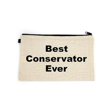 Imagem de Bolsa de maquiagem conservadora, presente para conservador, melhor conservador de todos os tempos, bolsa de higiene pessoal, para ela, bolsa de maquiagem para mulheres, bolsa de , Branco