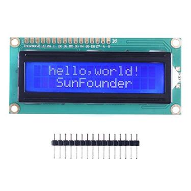 Imagem de Módulo LCD1602 SunFounder com retroiluminação de 3,3 V para Arduino R3 Mega2560 Raspberry Pi 16 x 2 caracteres branco sobre fundo azul