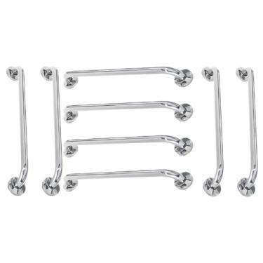 Imagem de Alça Apoio 60cm Barra Inox Kit 8 Unidades Banheiro Idoso Acessibilidade Suporte Box Corrimao Segurança Resistente