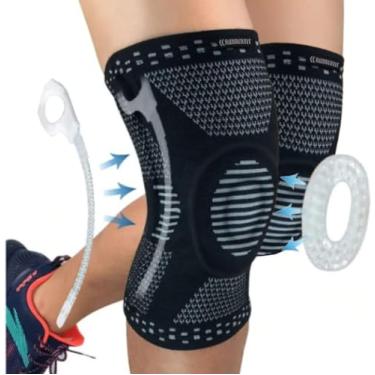 Imagem de Joelheira de Compressão Profissional Snake para Academia Crossfit Musculação Corrida Bike Volei Basquete - Para proteção e recuperação do joelho (P)