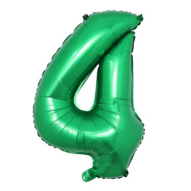 Imagem de 40 Inch Giant green number balloons Foil Balloon Jungle Safari Birthday Balloon Party Decoration Baloon 0 1 2 3 4 5 6 7 8 9 globos Digits Balls (40 inch Green 4)