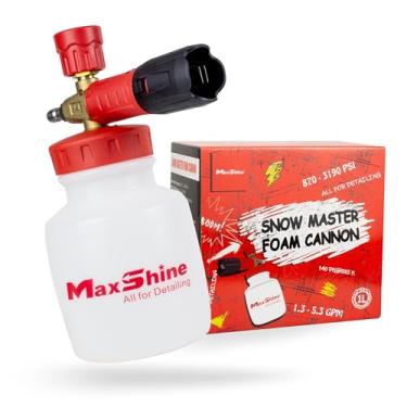 Imagem de Maxshine Canhão de espuma universal Snow Master - Pistola de lavagem de alta pressão de 1/10.2 cm de conexão rápida - ideal para lavar carros, caminhões, SUVs, trailers e mais - Cria espuma espessa