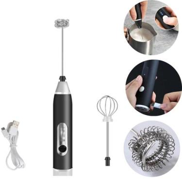 Imagem de Mixer Mini Inox Elétrico Misturador A Pilha Bebidas Shake - AL