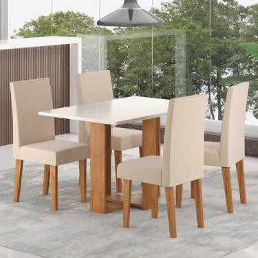 Imagem de Mesa de Jantar Retangular Romantic 120x80cm com 4 Cadeiras Venus - Vie