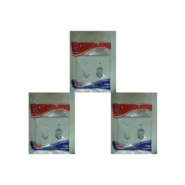 Imagem de Kit C/3 - Placa Perlex Branca 4X4 (1 Tomada+1 Tomada) 23P..., Branco