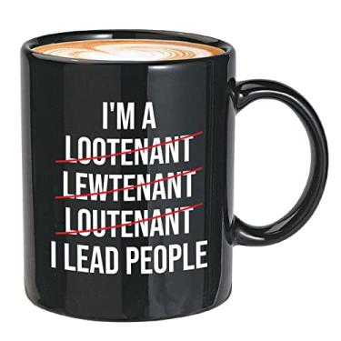Imagem de Bubble Hugs Caneca de café Police Officer 325 ml preta - I'M A Lootenant Lewtenant Loutenant I Lead People - Police School Academy College Graduation Coworker Funny Police Man Sargento Militar