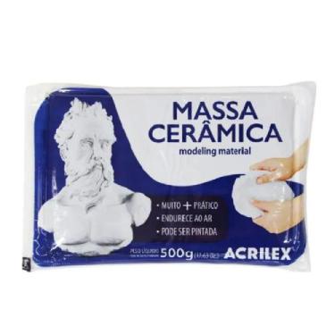 Imagem de Cerâmica Fria Massa Cerâmica 500g Branco 519 Acrilex