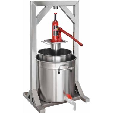 Imagem de Prensa de frutas, prensa de vinho de frutas 12/22/36l, prensa manual doméstica, prensa de sidra de aço inoxidável com hidráulica, para fazer cidra, vinho e sidra, 36L
