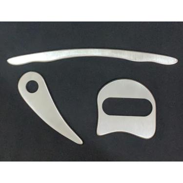 Imagem de Kit Com 3 Instrumentos De Liberação Miofascial Iastm em Inox - QuiuTec