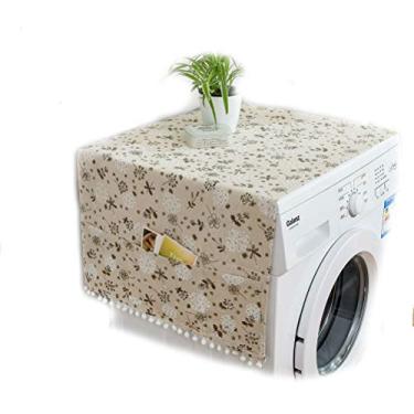Imagem de Capa à Prova de Poeira para Máquina de Lavar, Organizador de Geladeira Estilo Rústico Com Bolsos e Pano Doméstico de Armazenamento para Lavadora e Secadora de Micro-ondas (Cores