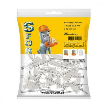 Imagem de Bucha Sfor Gesso Fly 4 24/32 C/Par C/25 - Sforplast