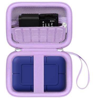Imagem de Canboc Estojo de transporte para LaCie Rugged SSD Pro5 2TB 4TB externo drive de estado sólido, cabo de malha com zíper, roxo (apenas capa)