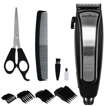 Imagem de Maquina de Cortar Cabelos Britania 5 Alturas Inox com 9 Acessorios 127V