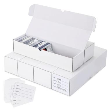 Imagem de NEOACT Caixa de armazenamento de cartões colecionáveis de 35 cm, pacote com 6 caixas de cartão de 1000 ct com divisórias e etiquetas para TCG/jogo/Mtg/Pokemon/cartões esportivos