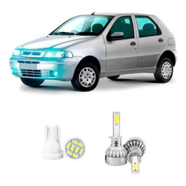 Imagem de Lampada Led Farol Baixo Fiat Palio G2 2001 A 2007 20000lm - V10, Branc