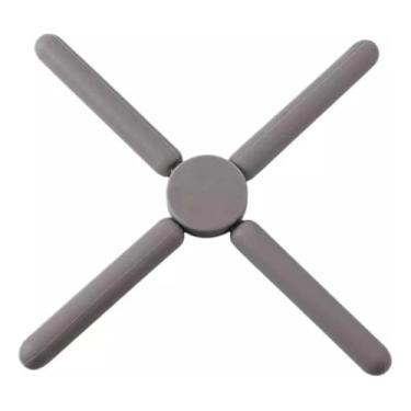 Imagem de Descanso de Panela de Silicone Resistente Dobrável 22cm (Cinza)