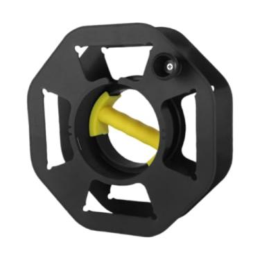 Imagem de ZGUZMCMK Prato de linha de rolamento, enrolador manual de cabos, resistente, multifuncional, prato de fio para fábrica, local de trabalho, casa, ao ar livre, Preto