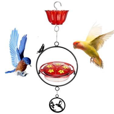 Imagem de Comedouro Para Beija-Flor | Bebedouro De Pássaros De Metal Para Exterior - Porta-Alimentos Resistente Exterior Suprimentos Observação Aves Para Cerca Deck Varanda Quintal Pátio