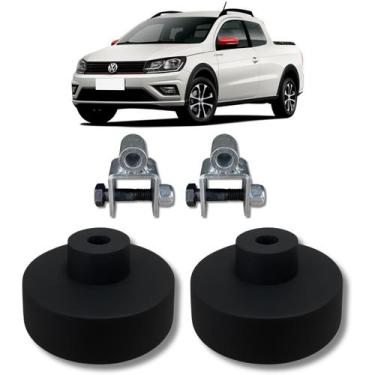 Imagem de Kit Calço De Mola Traseiro 5cm Saveiro + Prolongador G5/... - Borfix