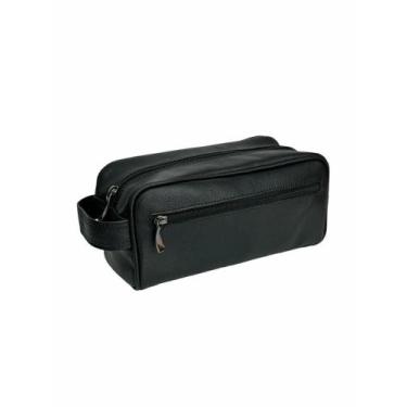 Imagem de Necessaire De Couro Masculina Com Dois Zíper Viccina, Preto