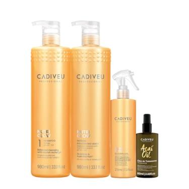 Imagem de Kit Cadiveu Professional Nutri Glow Shampoo Máscara Fluído G e Açaí Oil 60 (4 produtos)