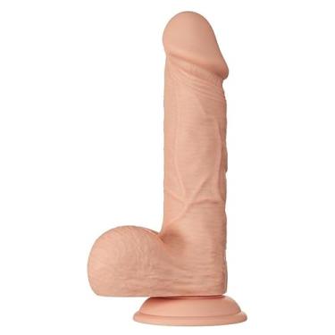 Imagem de Protese Pênis Realístico, 21,8 x 4,6 cm, TPR e ABS, Beautiful, Com Ventosa, Para Uso Anal ou Vaginal, Textura Realista