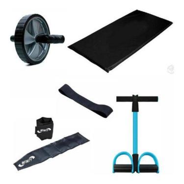 Imagem de Kit Funcional Rodinha+ Extensor +Caneleira5+Colchonete +Band