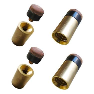 Imagem de 4 Virolas De Rosca De Metal Com Sola Para Taco De Sinuca Bil