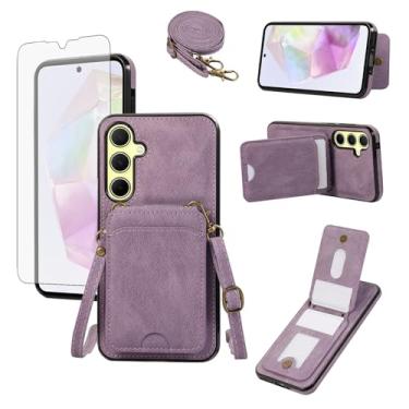 Imagem de Asuwish Capa de celular para Samsung Galaxy S24 Plus/S25 Plus S24+ S25+ 5G Capa carteira com protetor de tela, alça de pulso, suporte para cartão celular S24Plus 24S + S 24 24+ S25Plus 25S 25+