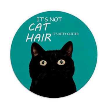 Imagem de TFKFJLF Mouse pad redondo pequeno gato engraçado azul anime para mouse sem fio, acessórios de mesa de escritório fofos para computador, presentes de gato para mulheres, mouse pad kawaii para jogos de