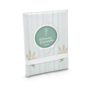 Imagem de Álbum de fotos Ical, encadernação tradicional, para 80 fotos 15x21cm - linha Comemorativo - capa almofadada - modelo primeira eucaristia - 353
