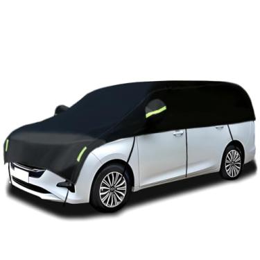 Imagem de Guuffe Capa para metade do carro para para-sol, metade do carro, capa de neve, impermeável, universal, preta, 210T com algodão (SUV/MPV)