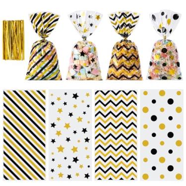 Imagem de Aegero 120 unidades de sacos de guloseimas de celofane de Natal, sacos de guloseimas de presente de Natal com 140 peças para lembrancinhas de festa de Natal, lembrancinhas de festa infantil, embalagem