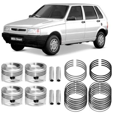 Imagem de Kit Pistão Anel 0.60 Fiat Uno 1.0 2001 Gasolina Metal Leve
