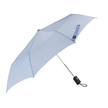 Imagem de Lewis N. Clark Guarda-chuva para viagem, Guarda-chuva de viagem: tecido repelente de água e à prova de vento com fecho automático de abertura, Azul, One Size