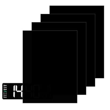 Imagem de 4 pçs adesivos de bloqueio de LED folhas de escurecimento de luz filtros de cobertura de luz 5 × 6,7 polegadas difusor de tela eletrônica número de filme legível para despertador rádio cabo caixa