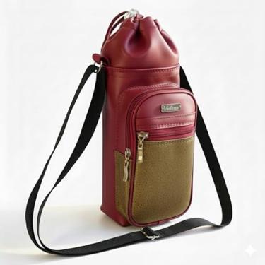Imagem de Bolsa Térmica (VINHO COM OURO) GALANTE para Garrafa de 1,5 LITROS ml em Couro Sintético - Coleção Cores VERÃO 2026