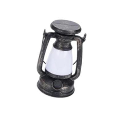 Imagem de oshhni Lanterna LED vintage para exterior, luminária de camping, luz suspensa leve para decoração de paisagem, ideal para camping, jardim, ambientes internos, S Bronze No Solar