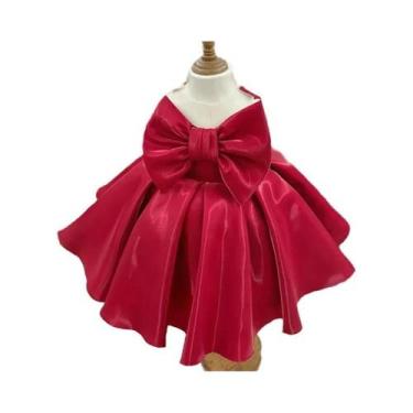 Imagem de Vestido De Natal Para Meninas Bebê Sem Mangas Com Laço De Cetim E Tutu