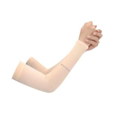 Imagem de Manguitos De Proteção Solar Em Seda Gelada Unissex, Elásticos E Fresco