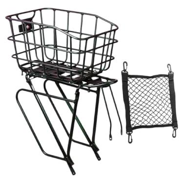 Imagem de UGPLM Cesto de armazenamento multifuncional para bicicletas, em liga de alumínio, construção robusta, preto, ideal para transportar animais de estimação.