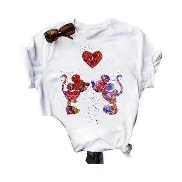 Imagem de Camiseta Feminina Engraçada Com Estampa Do Mickey Mouse, Camiseta De A